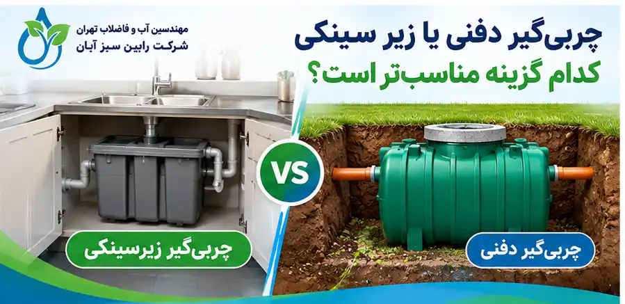 مقایسه چربی‌گیر دفنی و چربی‌گیر زیرسینکی برای فاضلاب